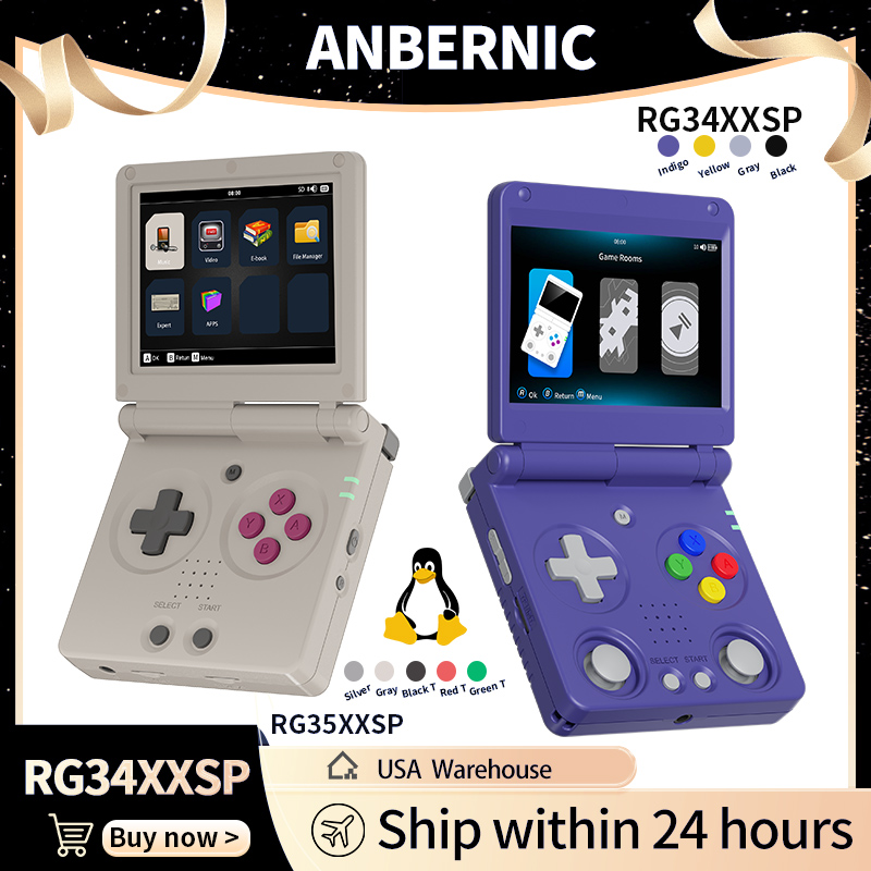 Retro Gaming Anbernic - Anbernic RG34XXSP RG35XXSP 플립 휴대용 게임
