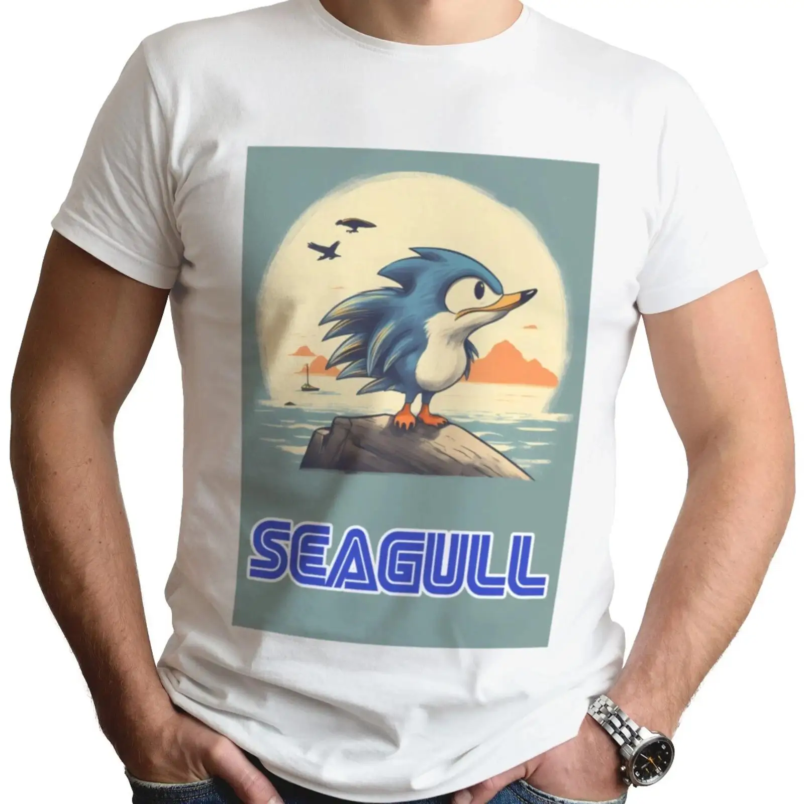 Retro Gaming Images - Seagull Funny Gamer 티셔츠, 게임 패러디,