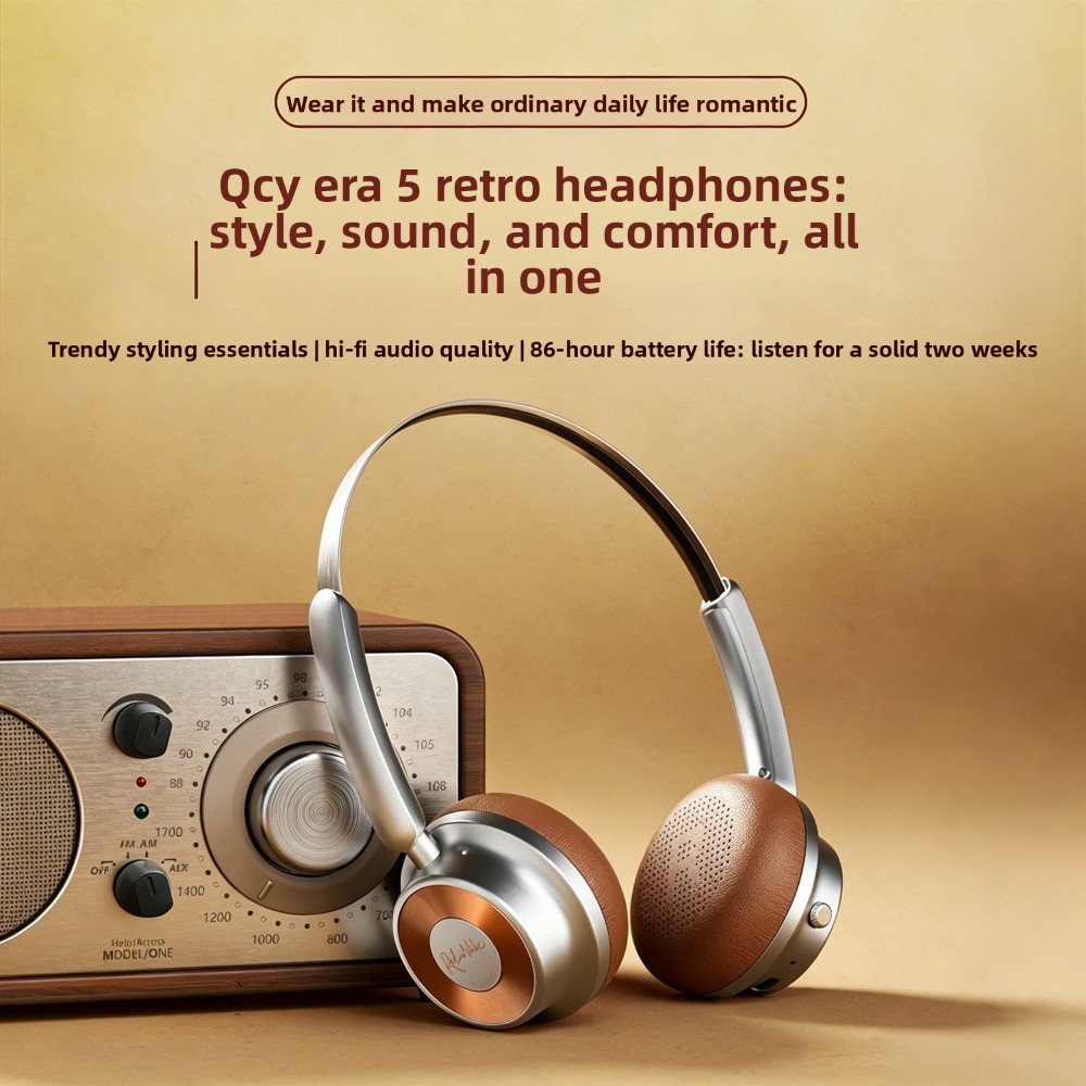 Retro Gaming Headset - 레트로 오버이어 무선 블루투스 헤드폰, 86시간