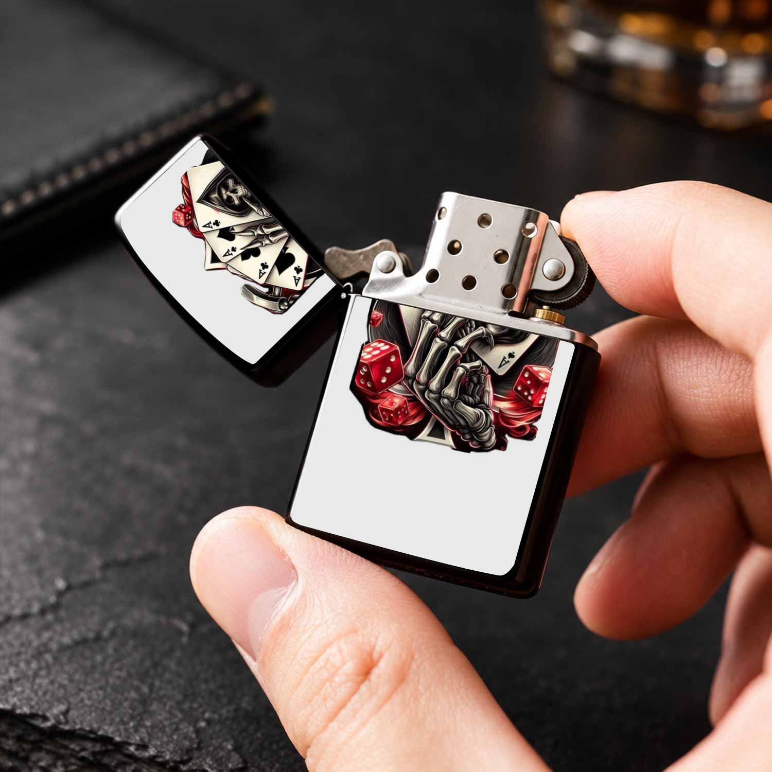 빈티지 스타일의 사신 해골 모양 라이터로, 포커 카드  - Retro Gaming Gifts For Men 리뷰 및 가격
